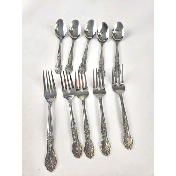 Roy Rogers Other - Rogers Stainless Steel Love Joy Pattern Flatware 10 Piece Lot Spoons Forks Repla